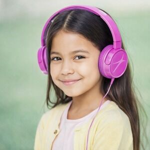 Altec Lansing Kids Bluetooth Headphones Pink 2-in-1 Wired Wireless Safe